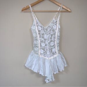 Vintage Sexy White Lace Lingerie Nightie Naughty French Maid Burlesque Cosplay